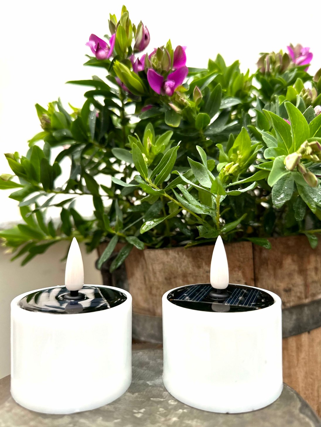 Jumbo solcelle fyrfadslys - Sæt med 2 stk - VIAMAJA.DK