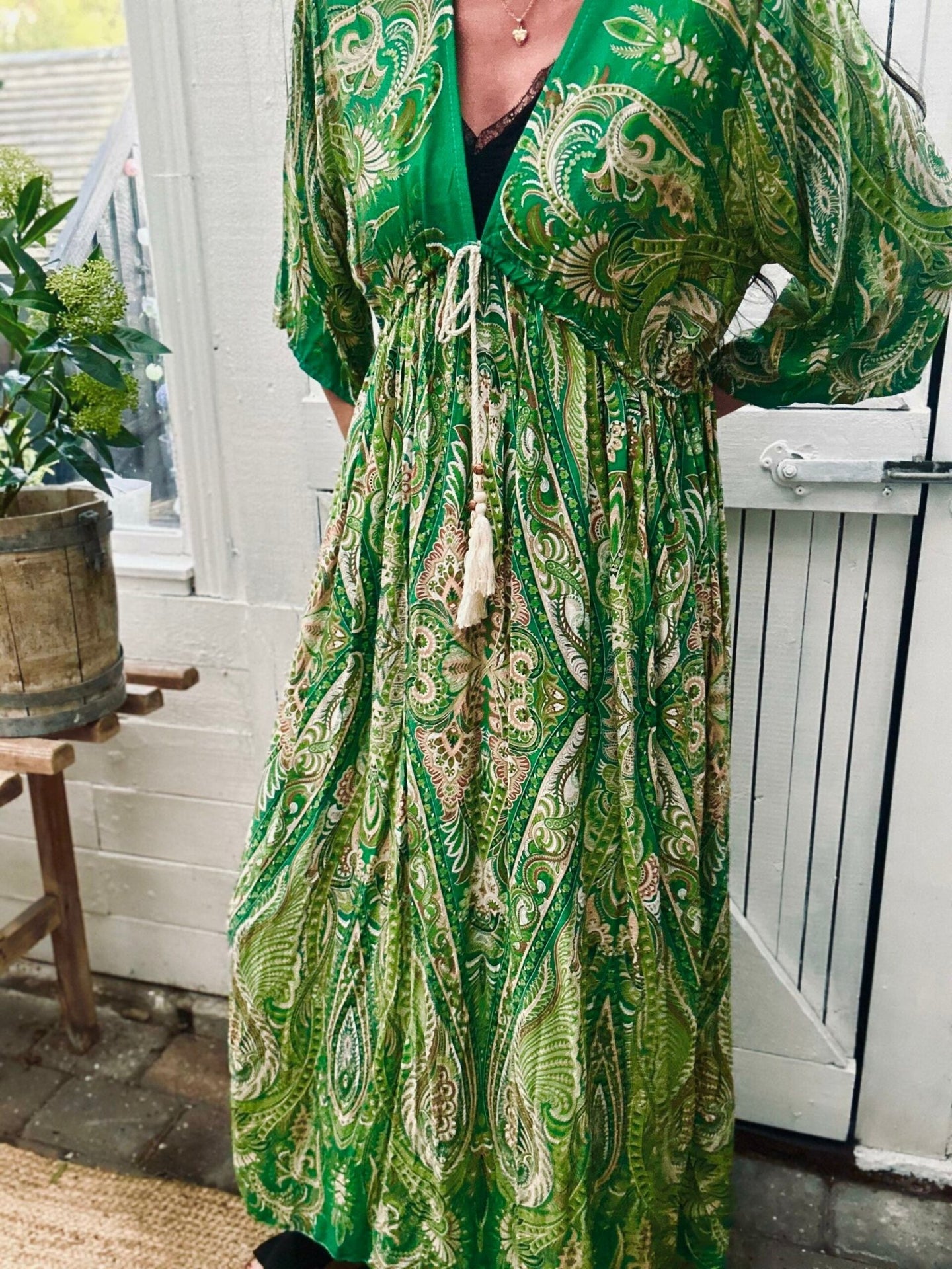 Kjole Boheme Green - VIAMAJA.DK