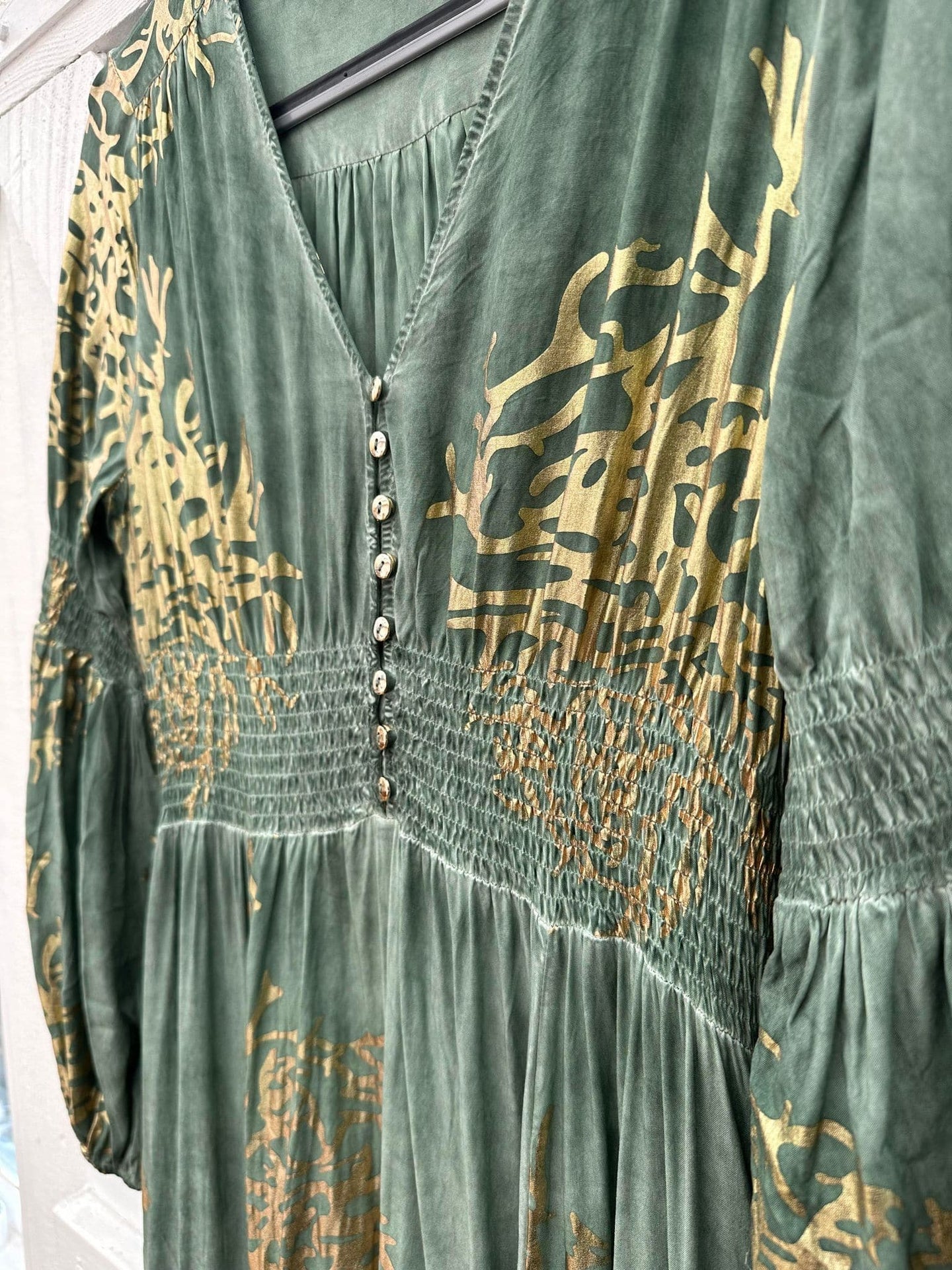 Kjole – Green / gold - VIAMAJA.DK