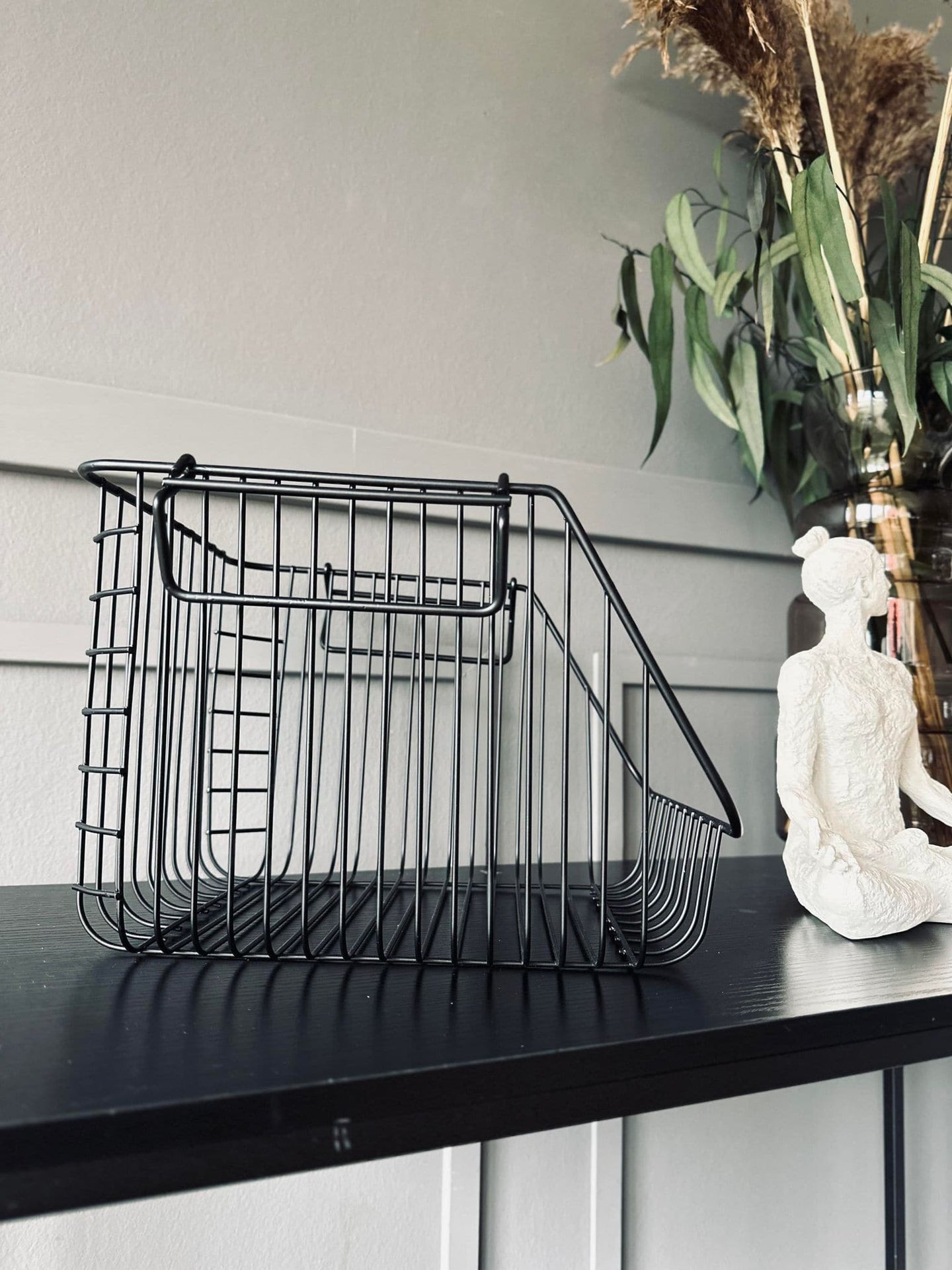 Kurv til opbevaring - Sort stabelbar - VIAMAJA.DK
