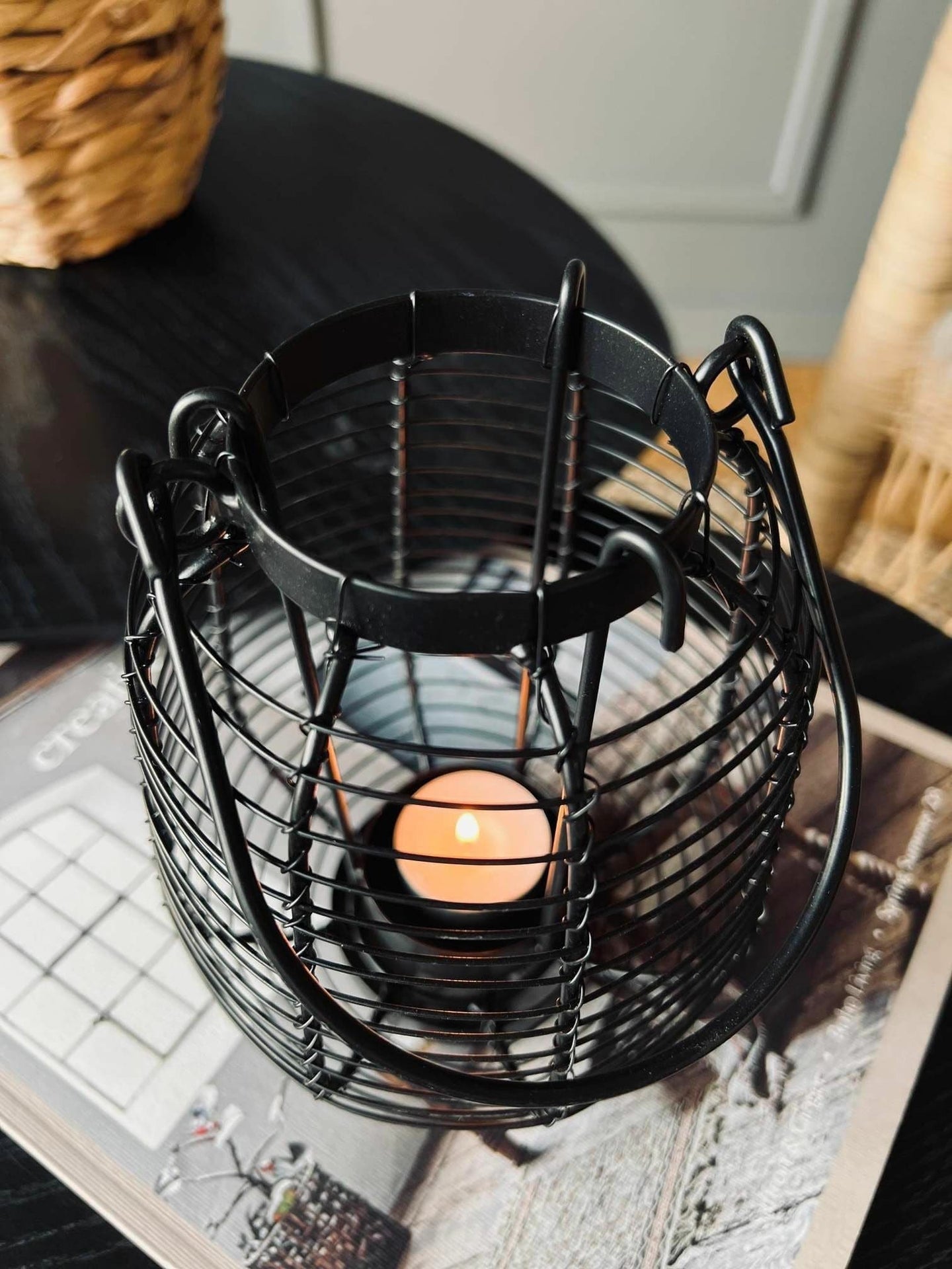 Lanterne til fyrfadslys - Sort metal - VIAMAJA.DK