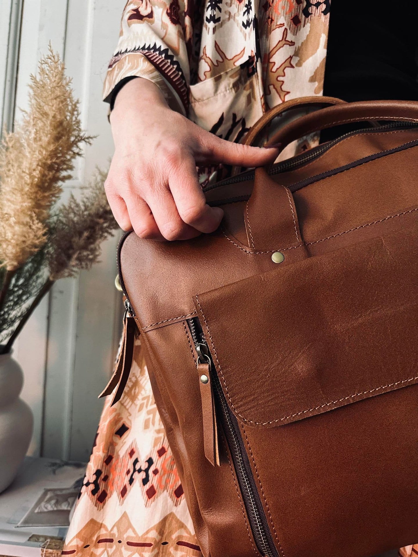 Laptop / Arbejdstaske Alison Cognac - VIAMAJA.DK