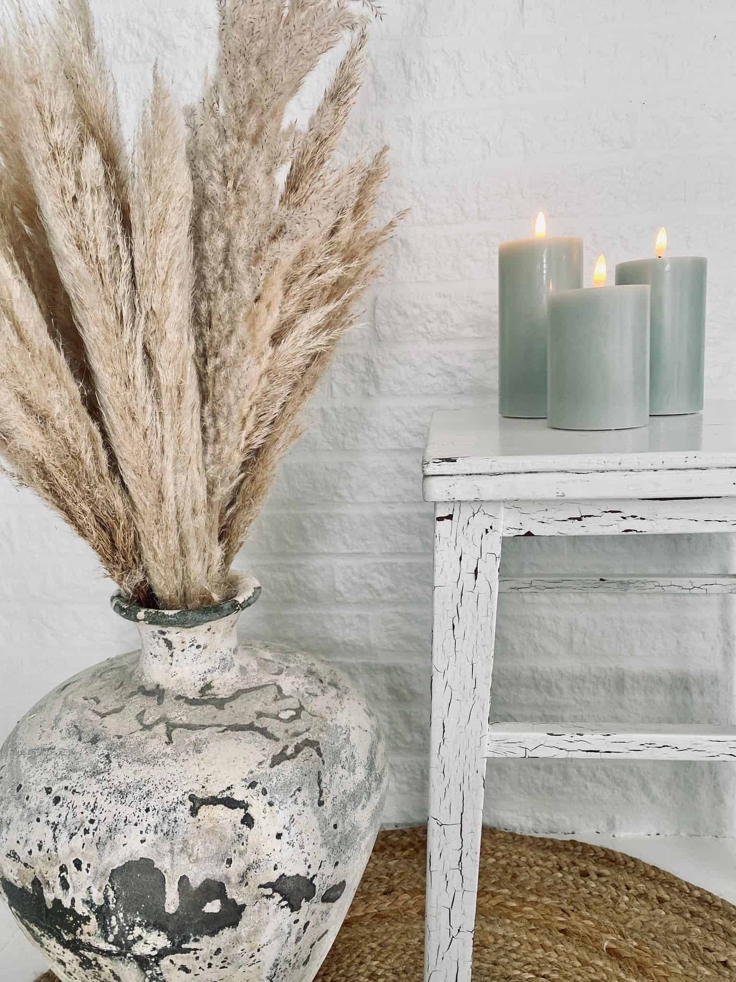 LED Bloklys - Mint 3 Lys ink fjernbetjening - VIAMAJA.DK