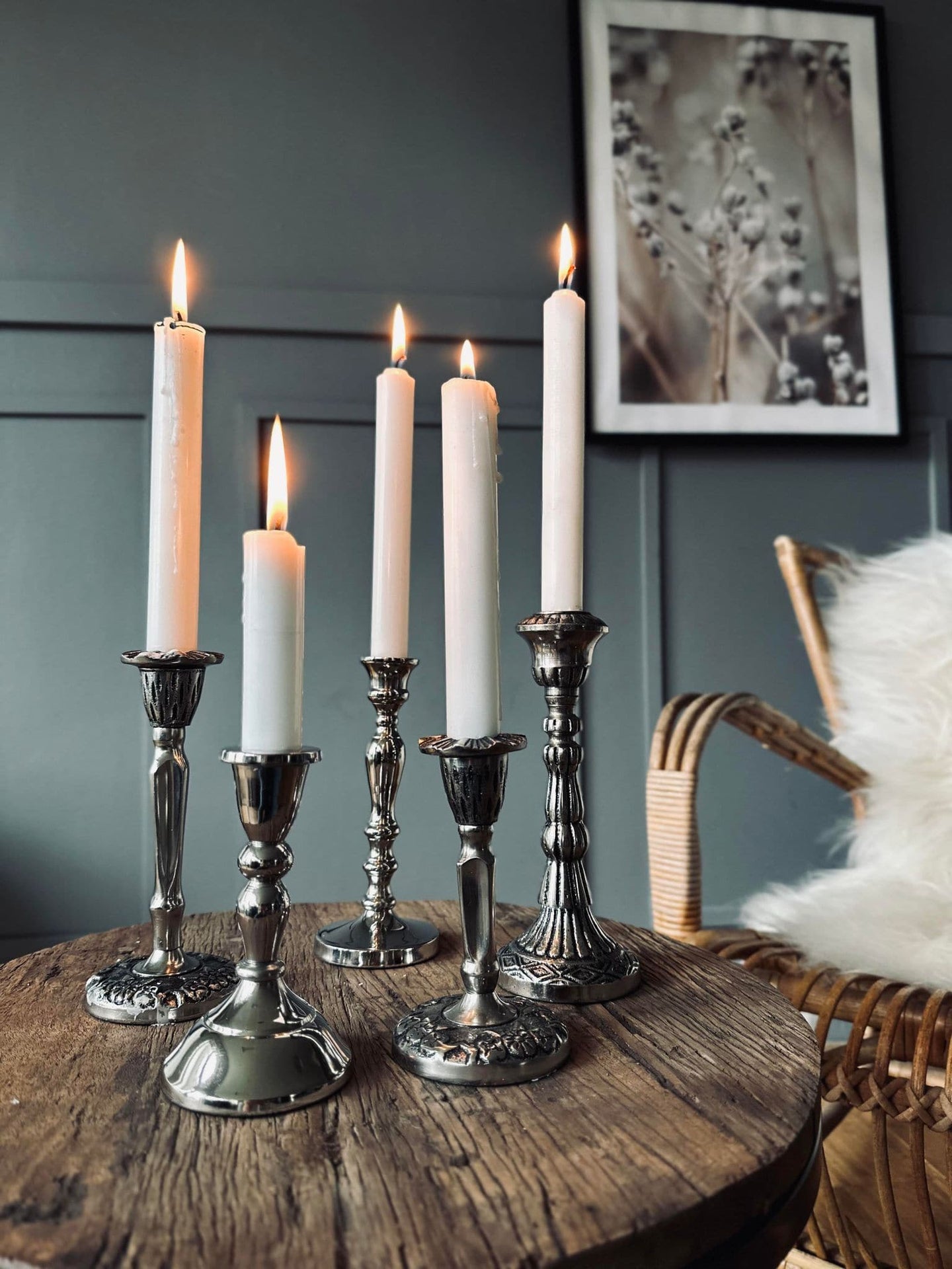 Lysestage Silver 11cm - VIAMAJA.DK