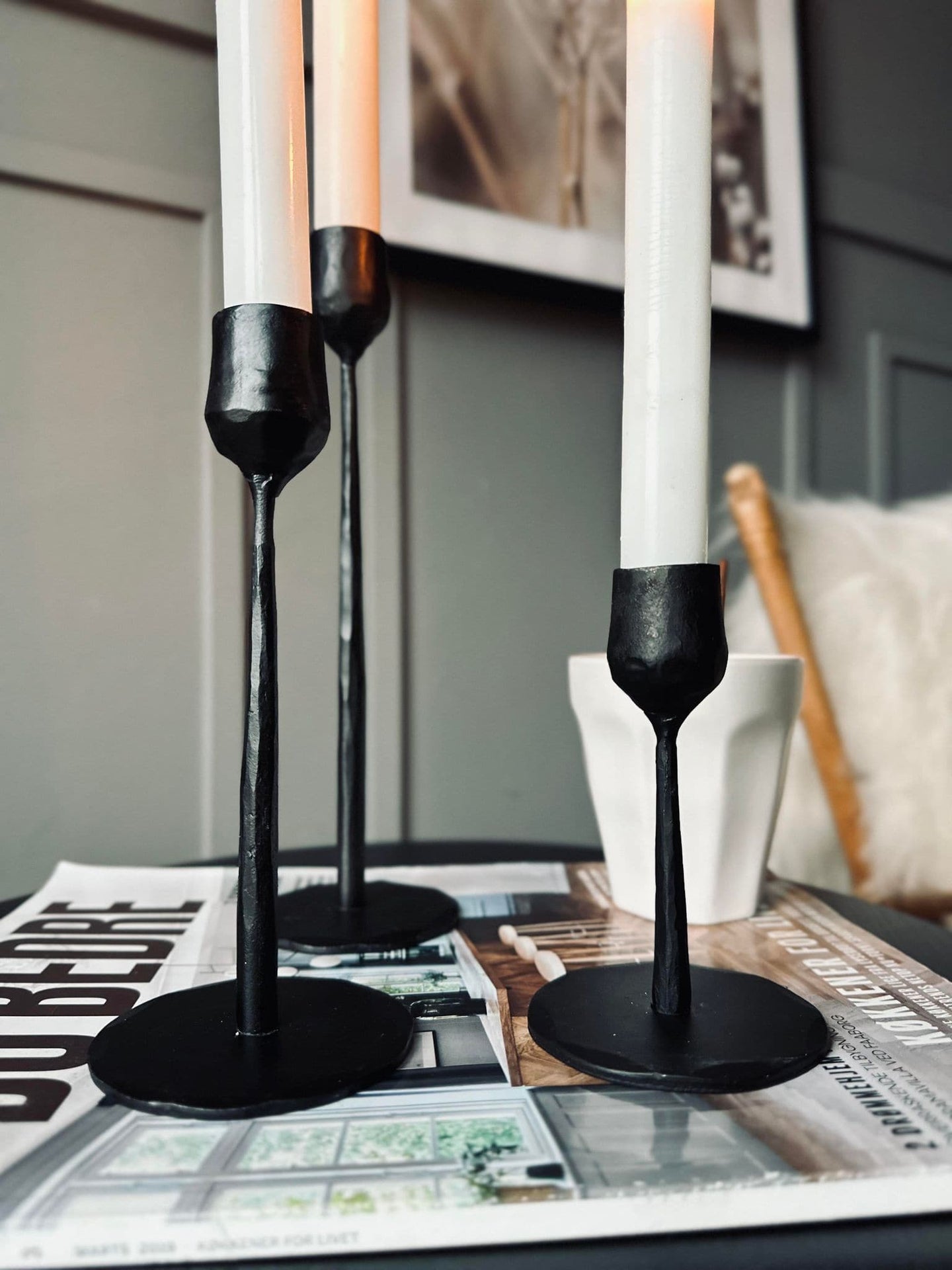 Lysestage – Støbejern 12cm - VIAMAJA.DK