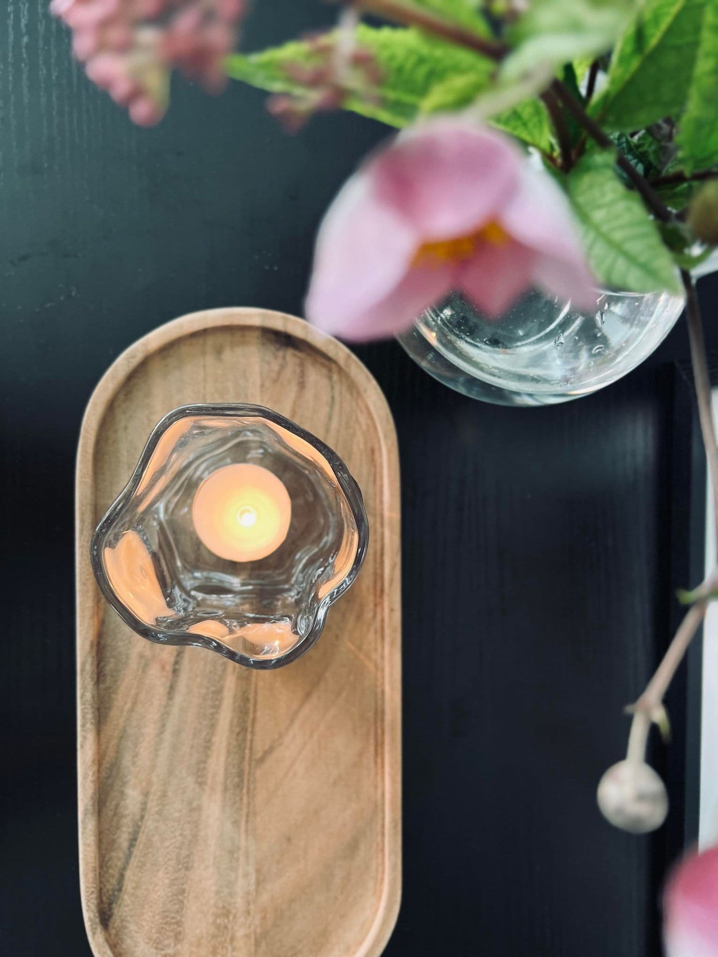 Lysestage til fyrfad - Klar glas - VIAMAJA.DK