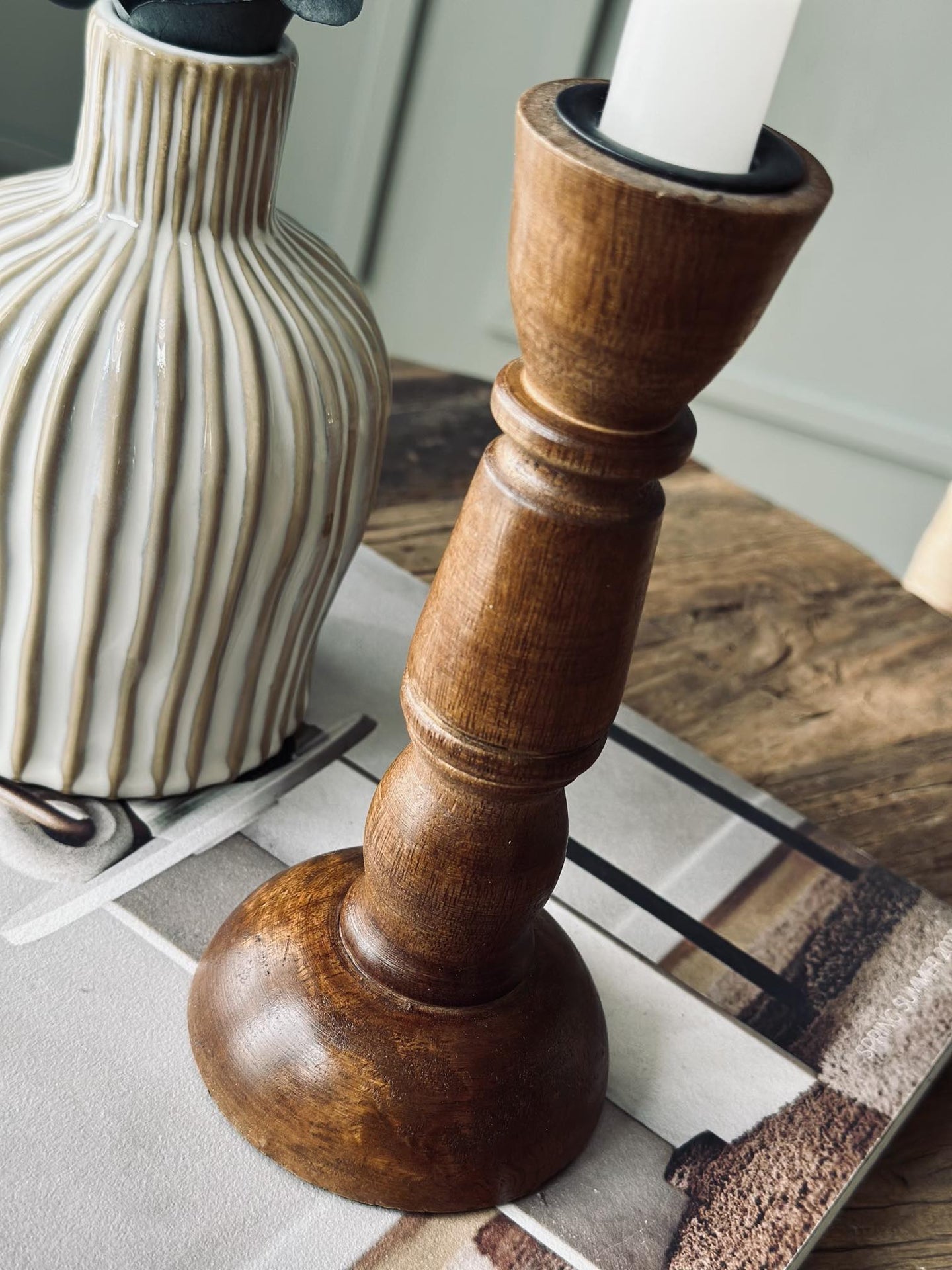 Lysestage wood 18 cm - VIAMAJA.DK