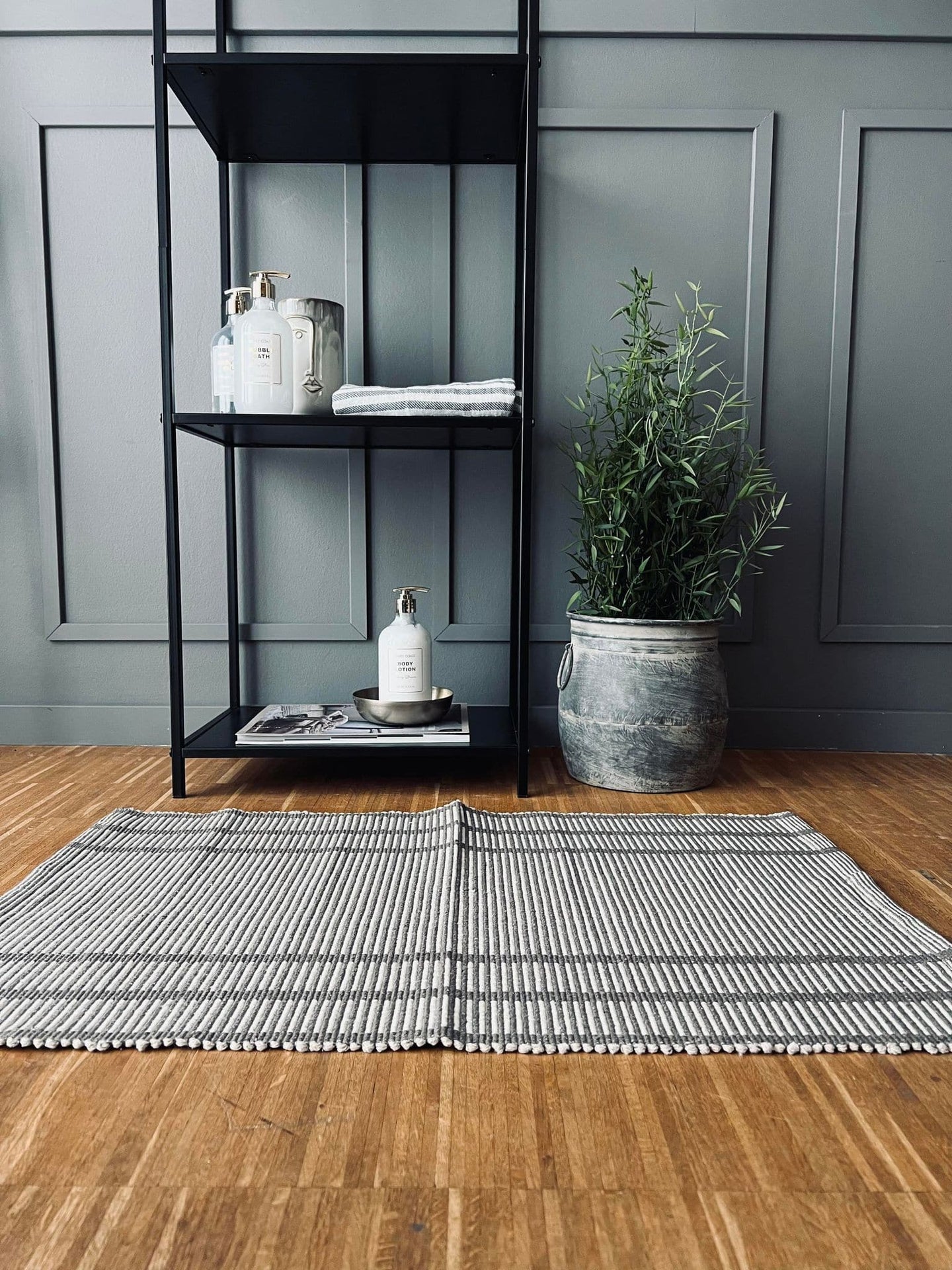 Måtte Recycling Beige strib - 50x80 - VIAMAJA.DK