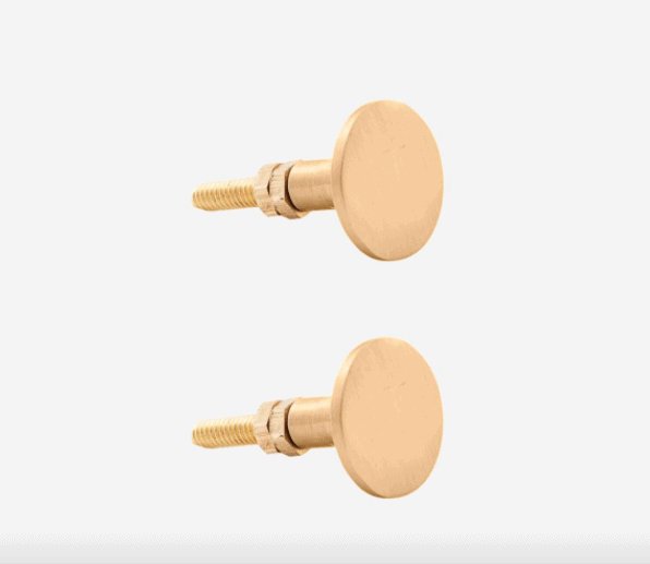 Messing knop - Rund // 2stk - VIAMAJA.DK