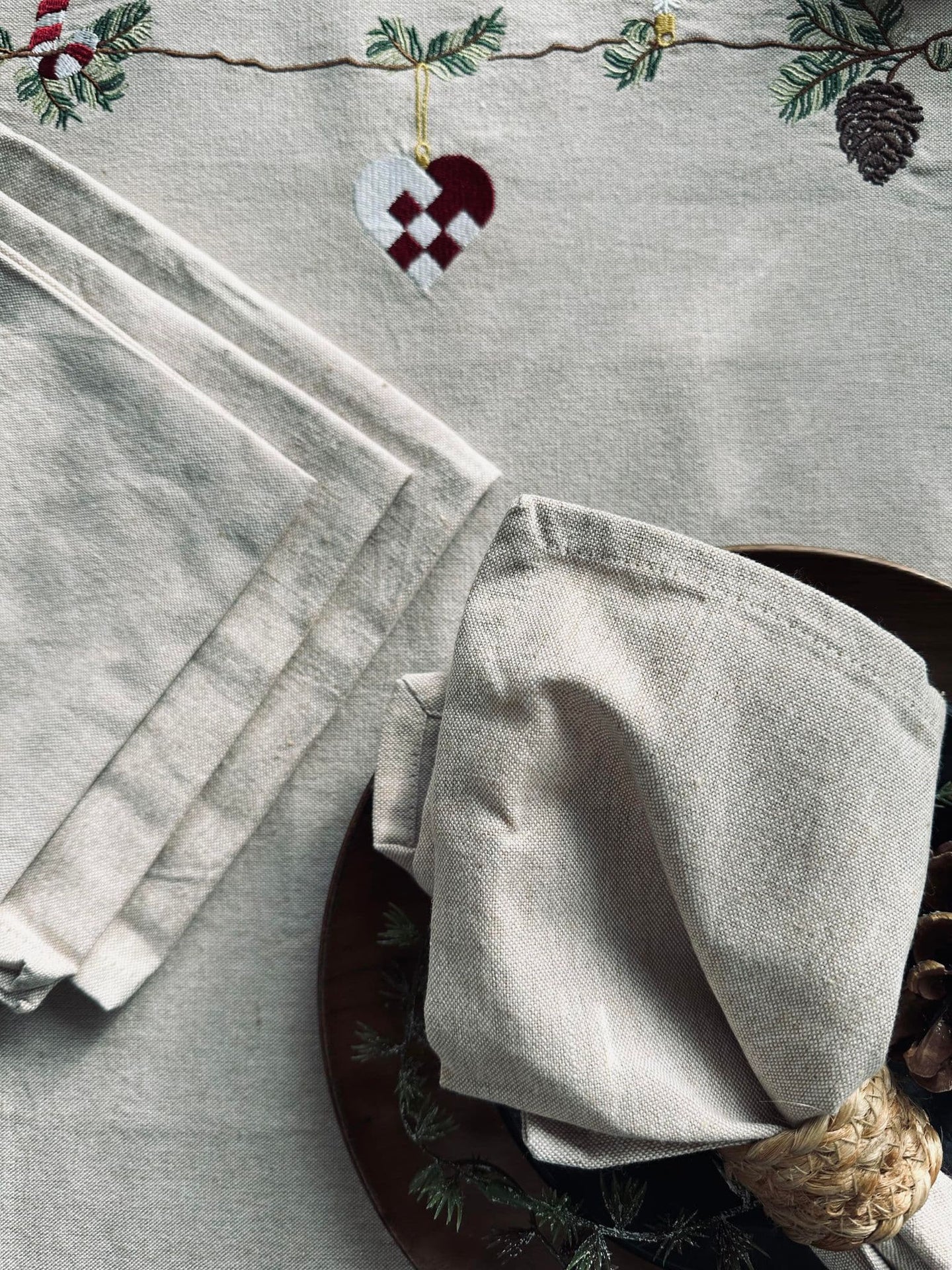 Mundservietter – Natur 4 stk - VIAMAJA.DK