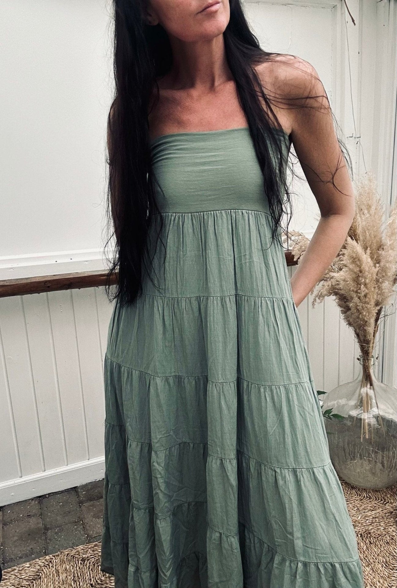 Nederdel Boheme cotton – S/M Green - VIAMAJA.DK
