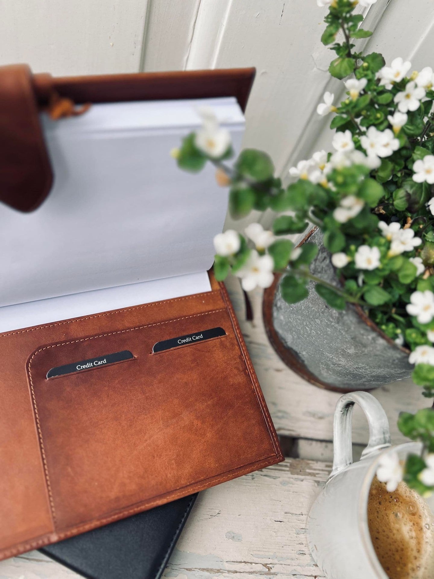 Notesbog i skind – Cognac – A5 - VIAMAJA.DK