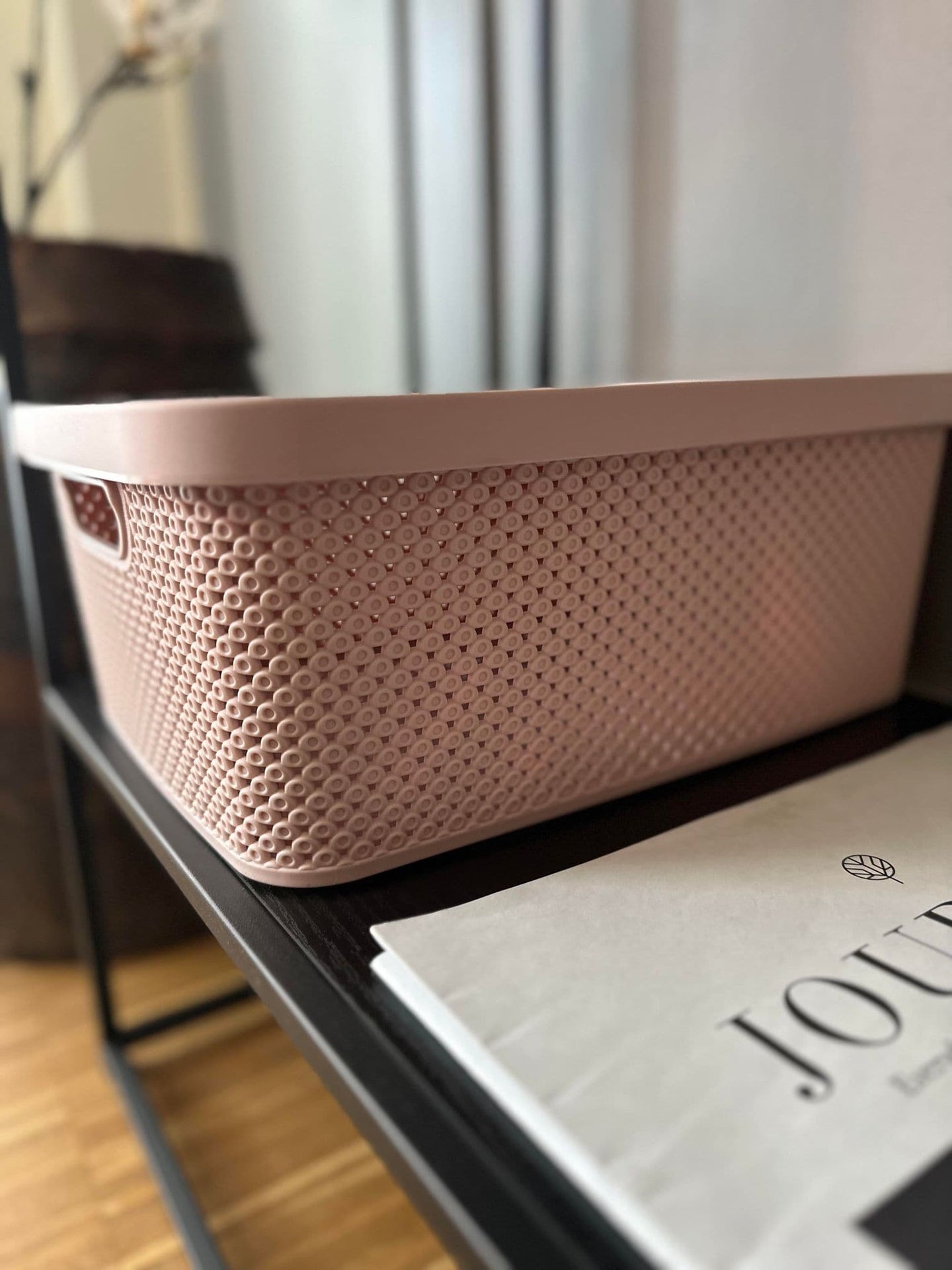 Opbevaringskasse med låg i rosa - Large - VIAMAJA.DK