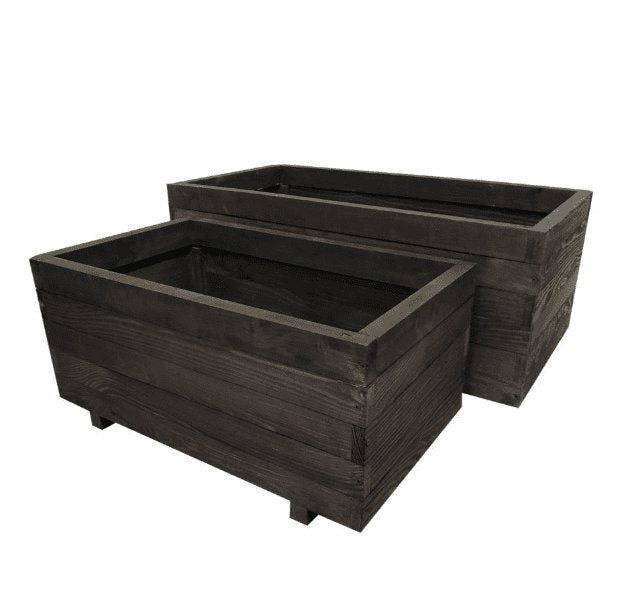 Plantekasse sæt i sort træ - afhenter tilbud - VIAMAJA.DK