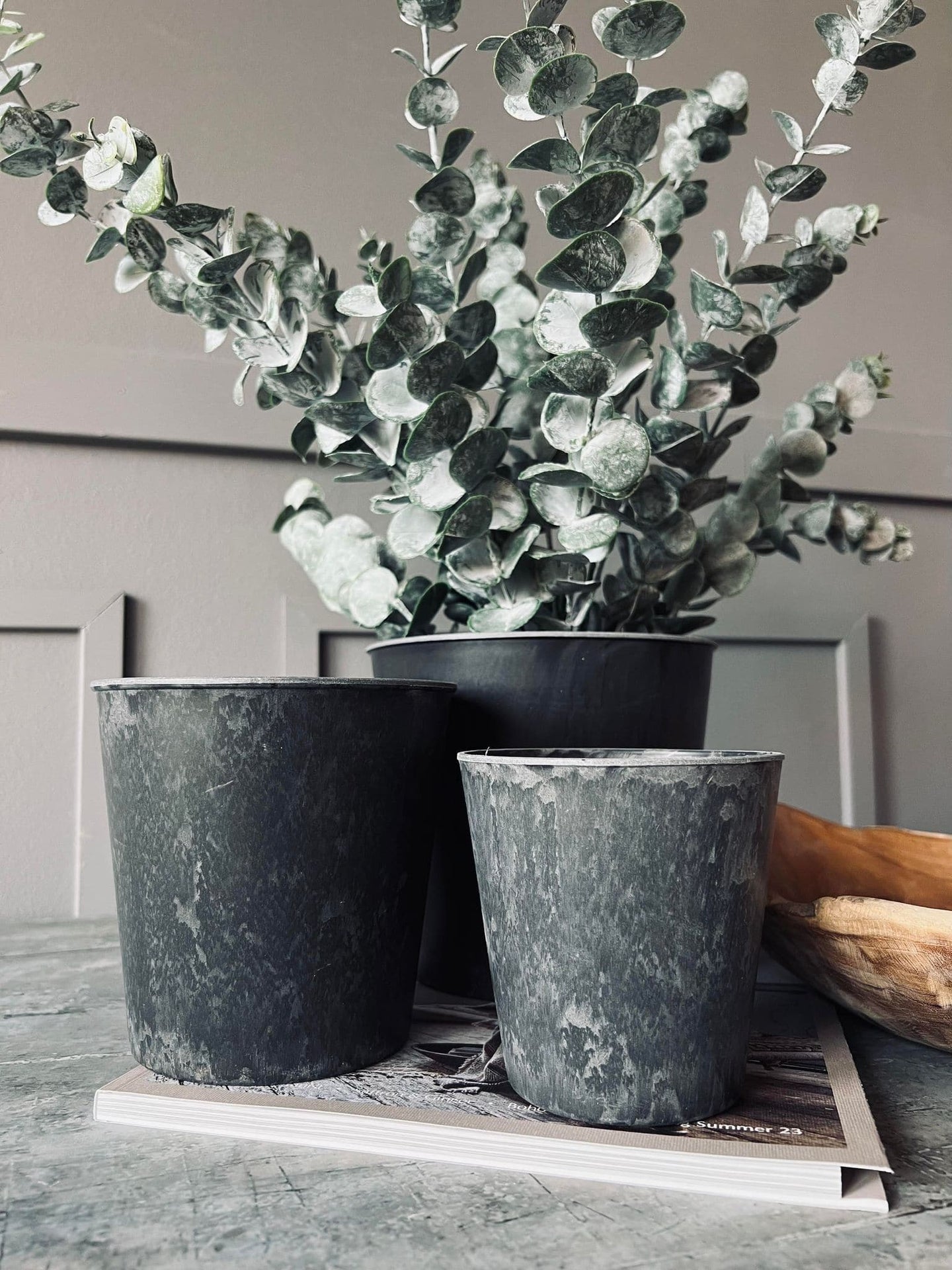 Potte i beton look – Stor - VIAMAJA.DK