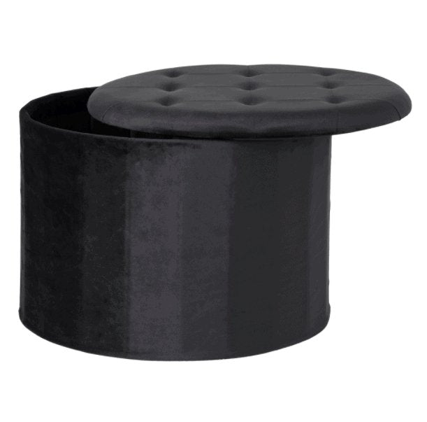 Puf i sort velour - VIAMAJA.DK