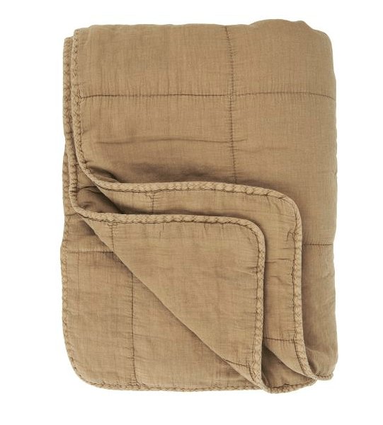 Quilt tæppe - Vintage Cognac - 130x180cm - VIAMAJA.DK