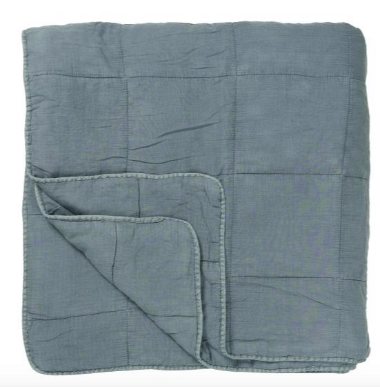 Sengetæppe - Quilt dobbelt støvblå 240x240 - VIAMAJA.DK