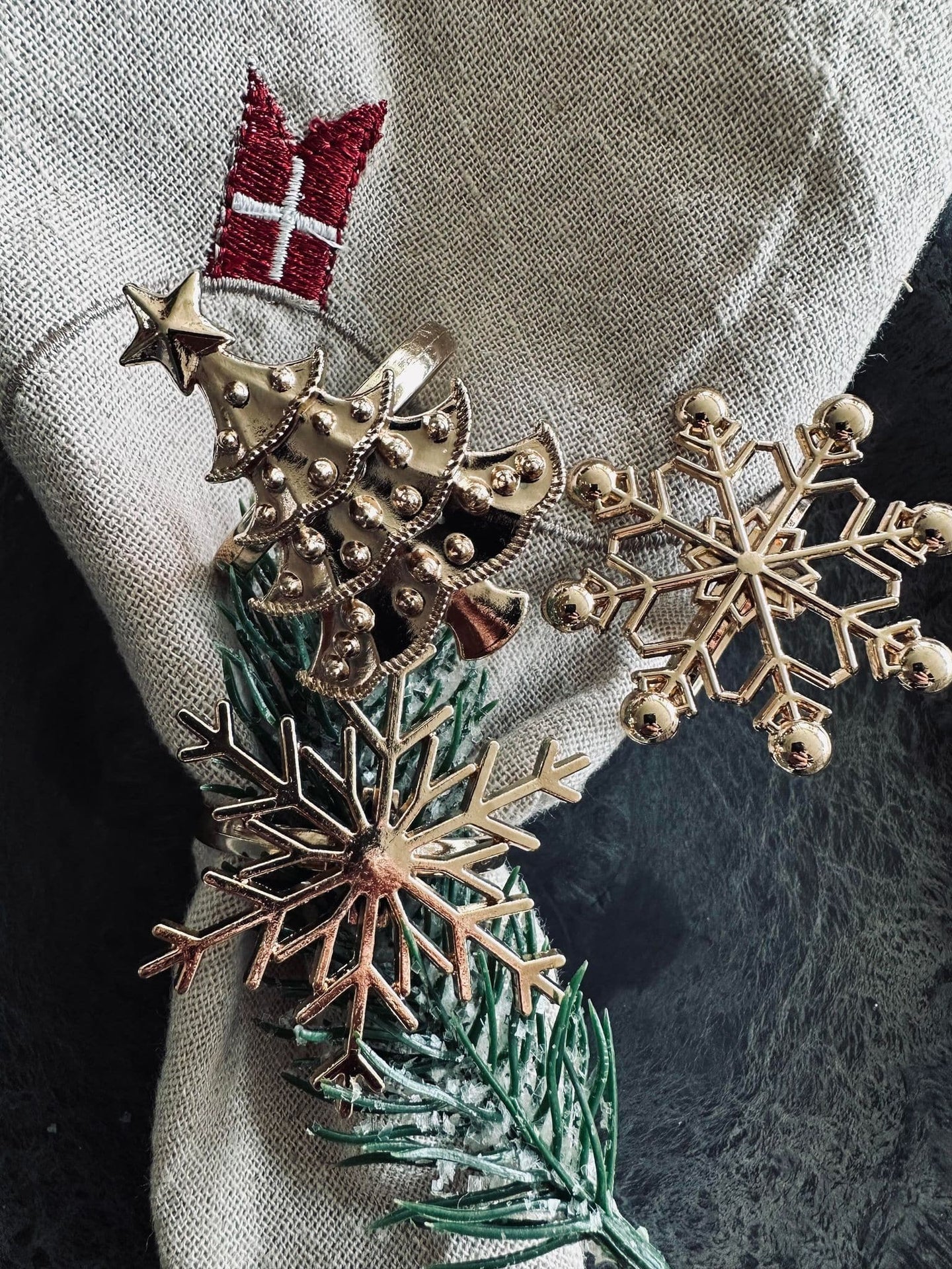 Servietringe Guld mix - Sæt med 4 stk - VIAMAJA.DK