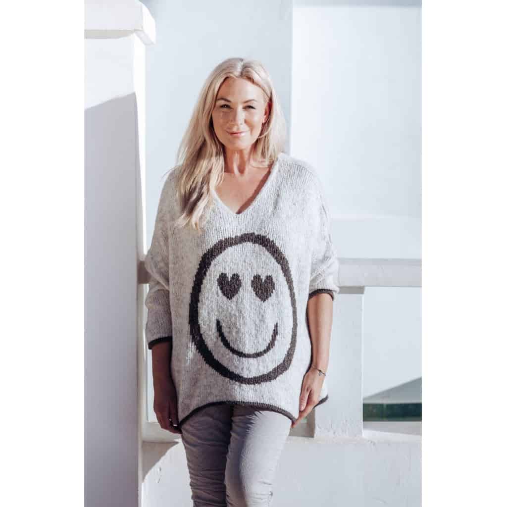 Strik SMILE Beige Oversize - VIAMAJA.DK