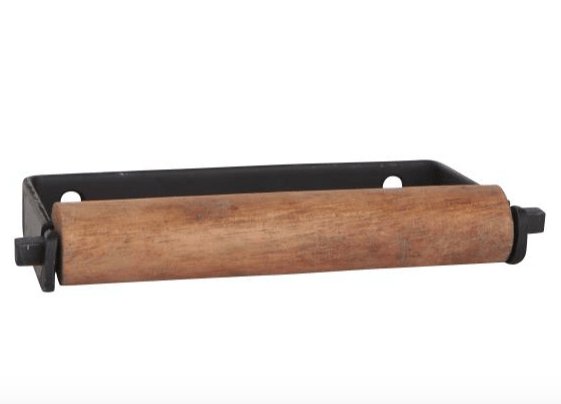 Toiletpapirholder m/trærulle - Sort - VIAMAJA.DK