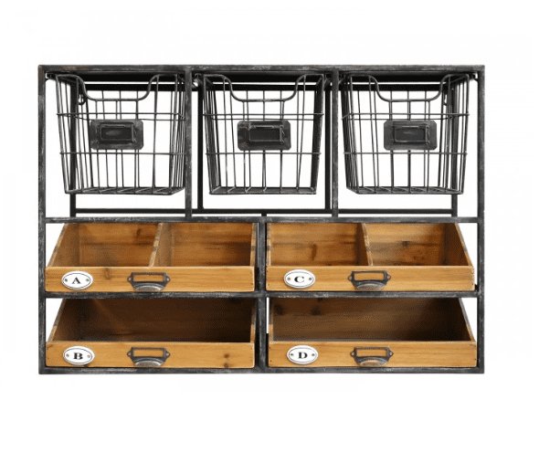 Vægreol m. skuffer - VIAMAJA.DK