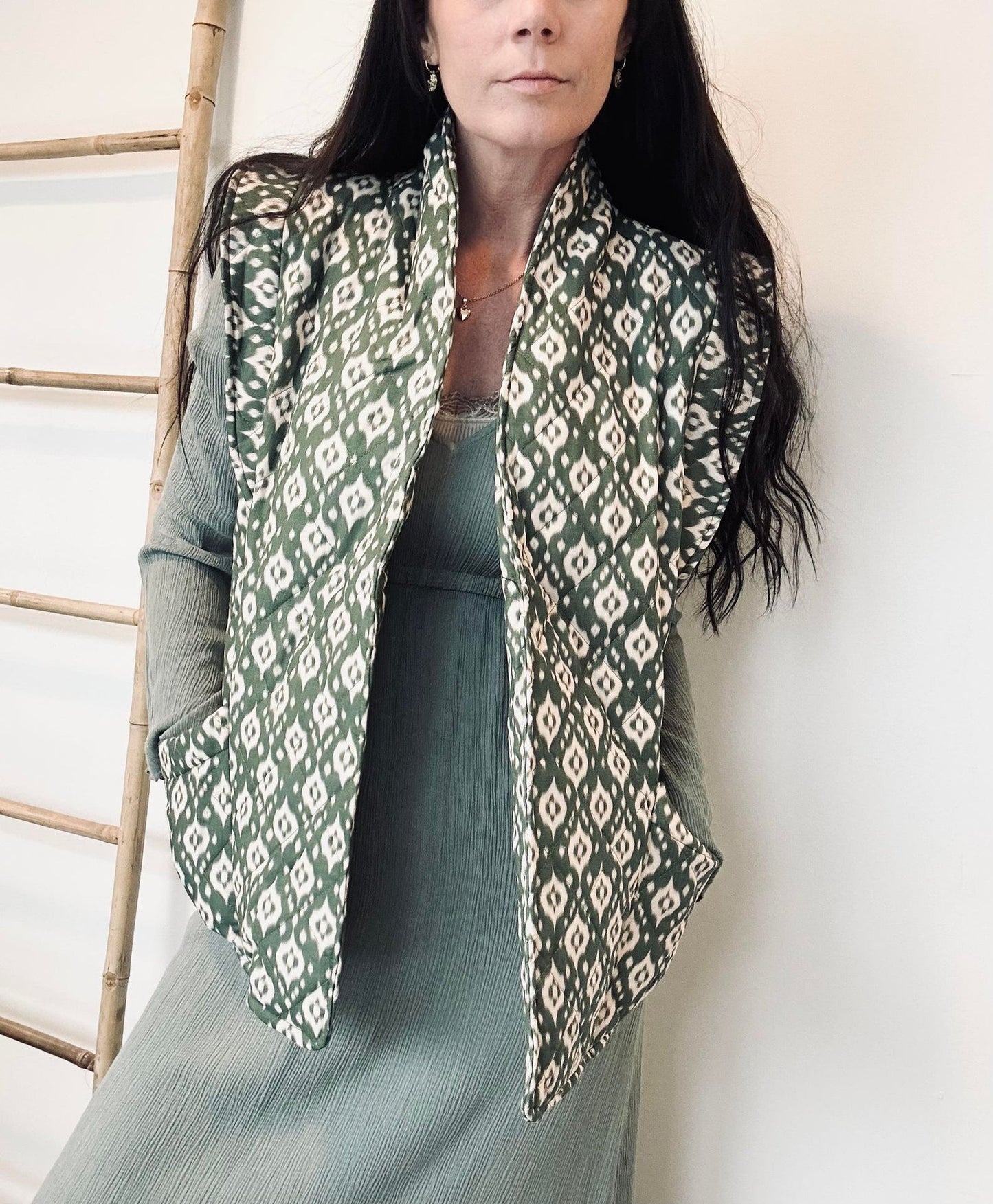Vest Quilt grøn - VIAMAJA.DK