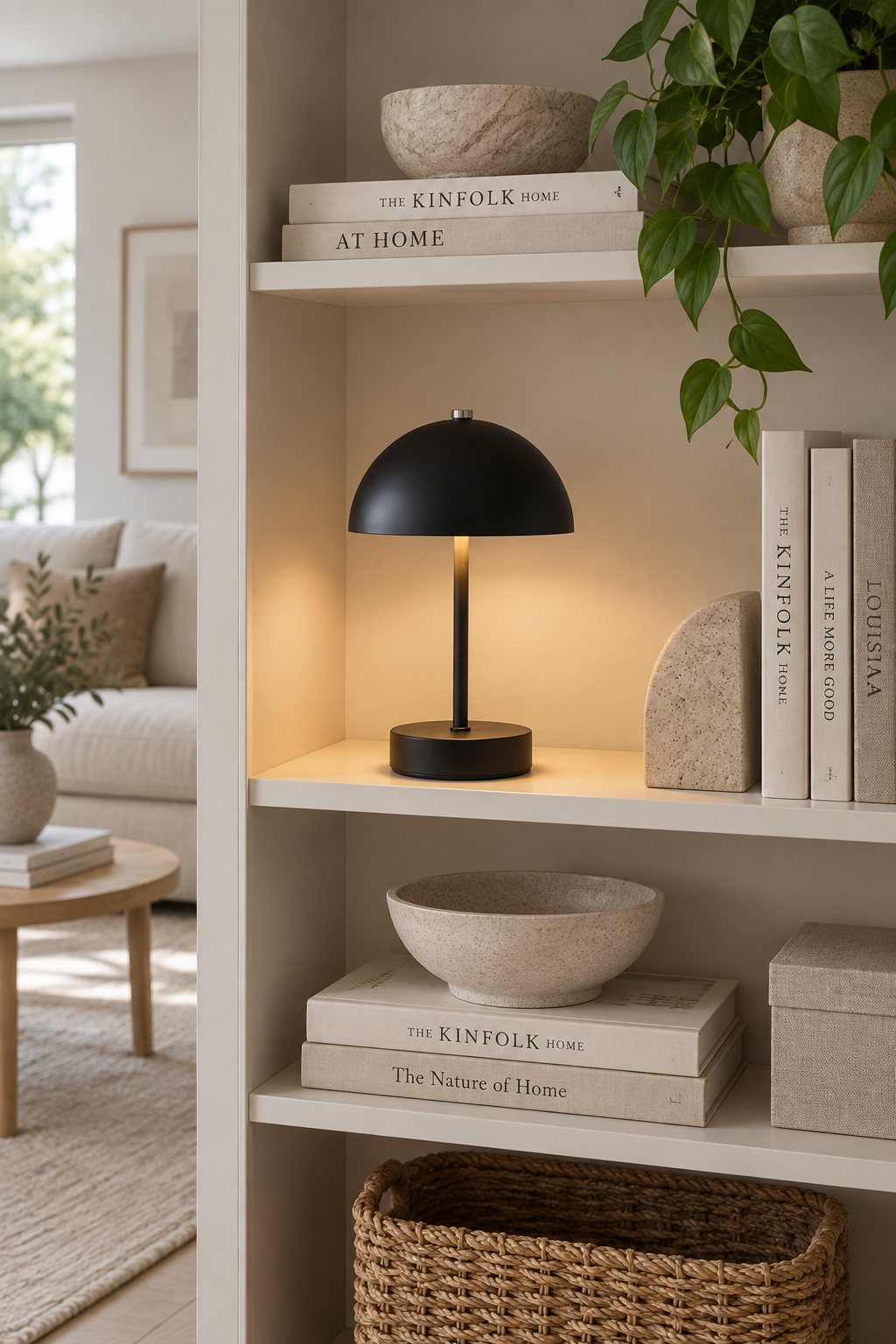 Bordslampa med touch - Svart