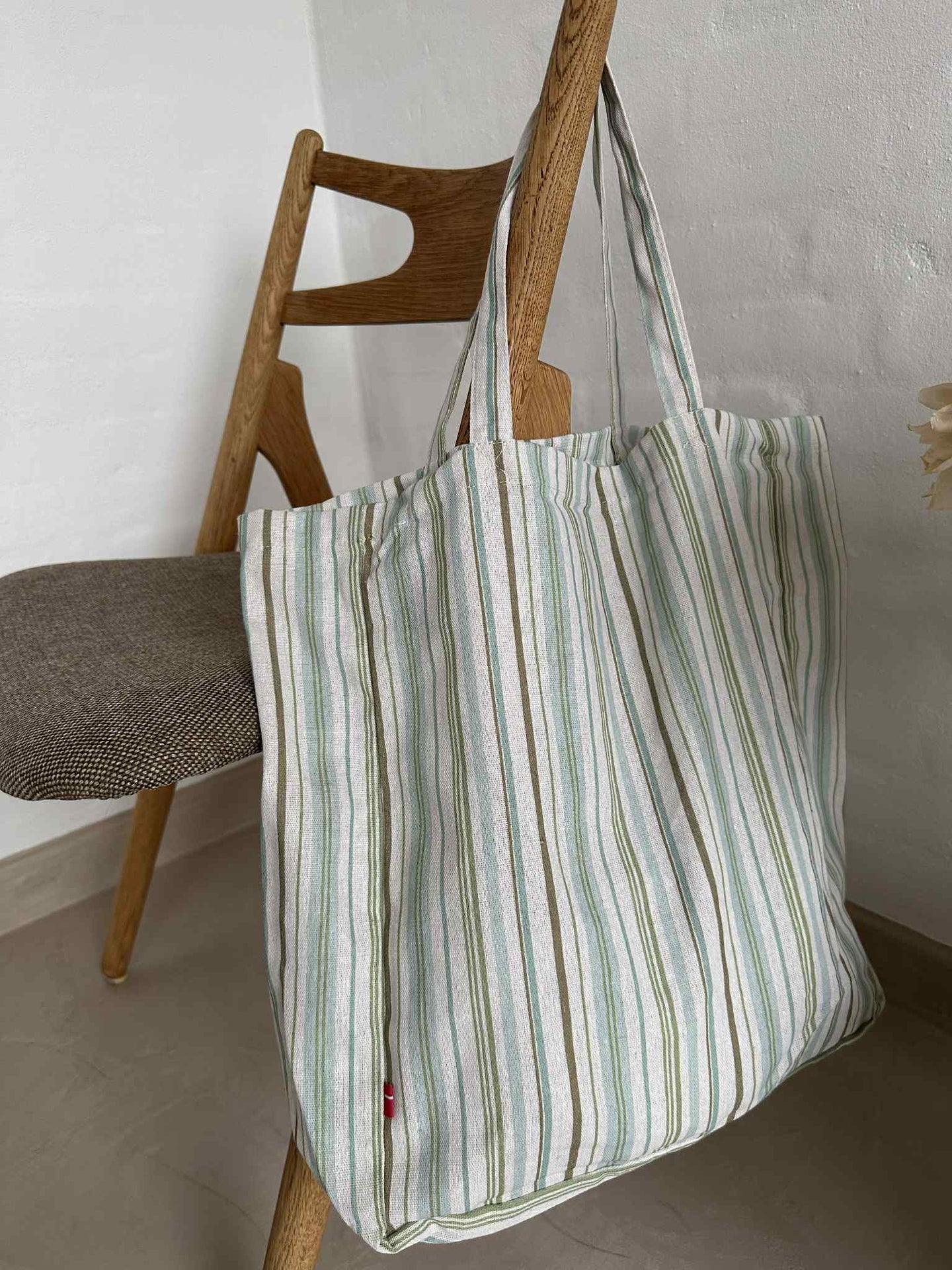 Randig Grön Shopper