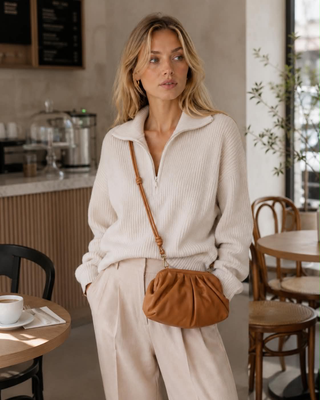 Clutch / skinnväska Noha big cognac