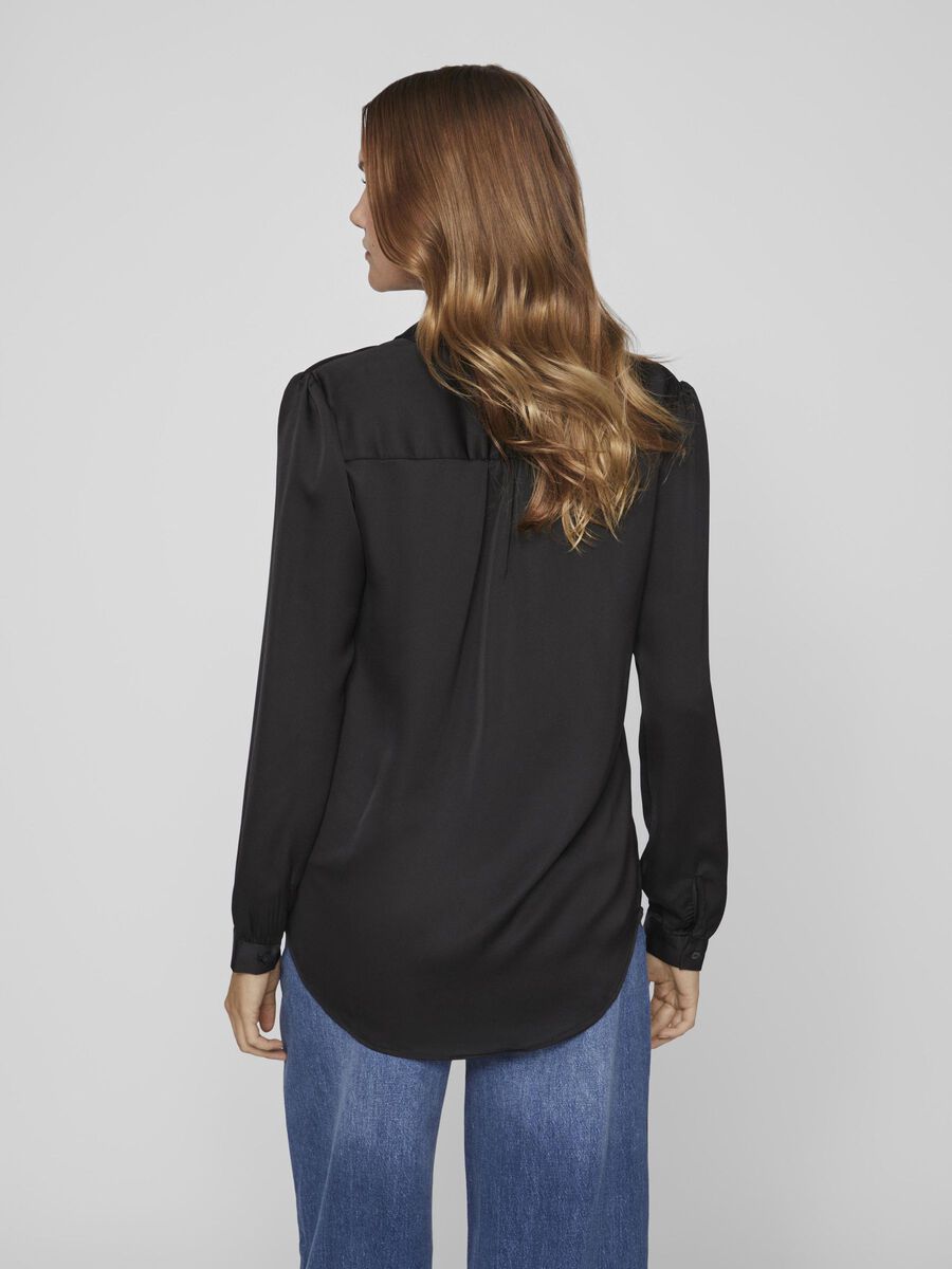 Satinskjorta Luna Svart