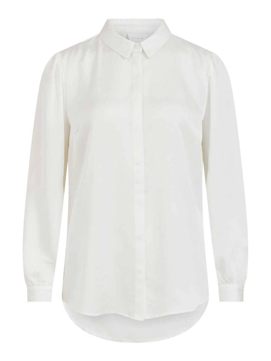Satinskjorta Luna White