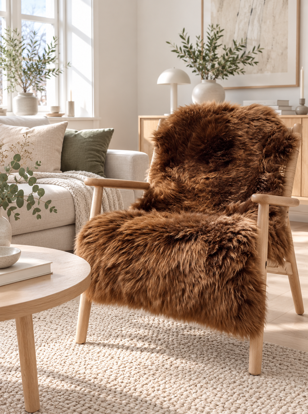 Lammskinn – XL Brun 140 cm