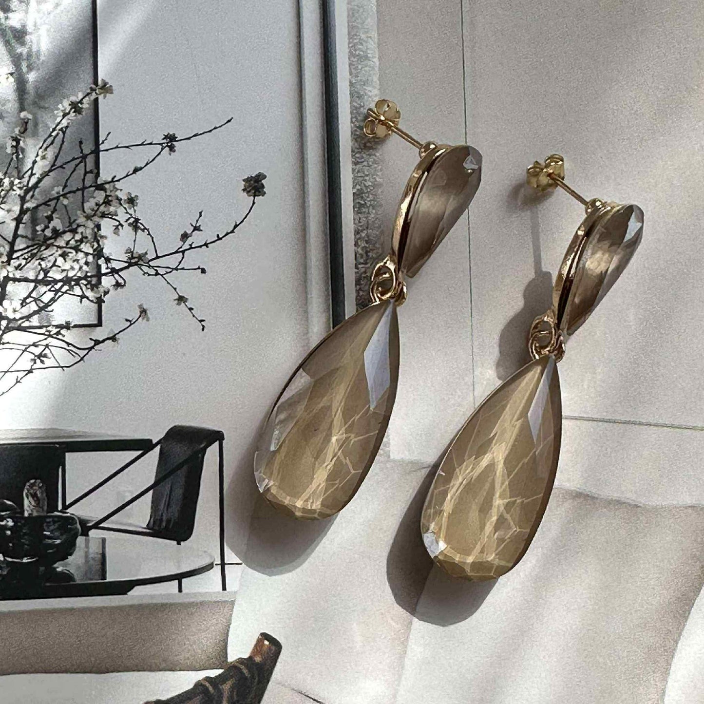 Örhängen Maise droppe - Champagne