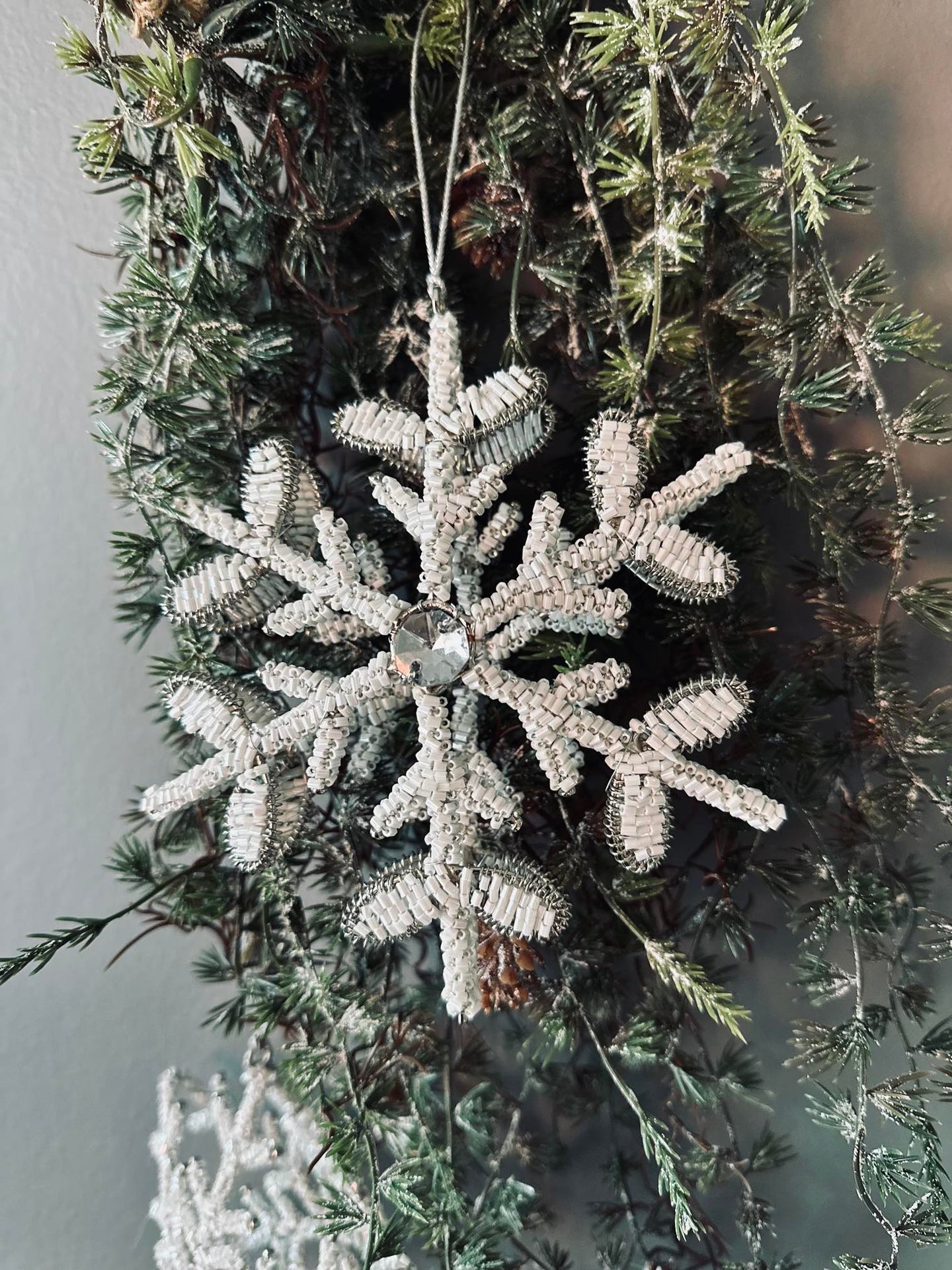 Juldekoration silver / vit mix