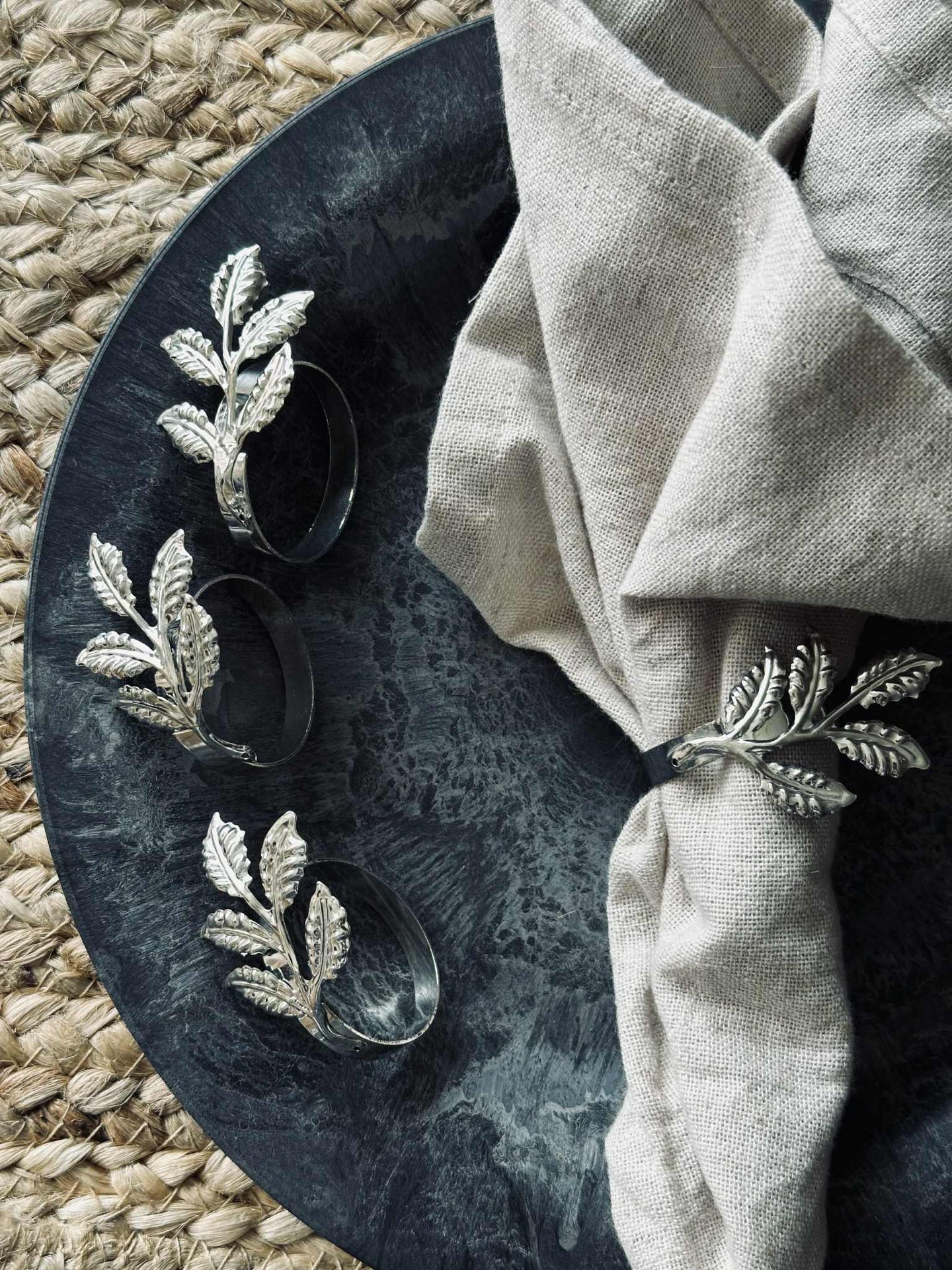 Servettringar - Silver 4 st.