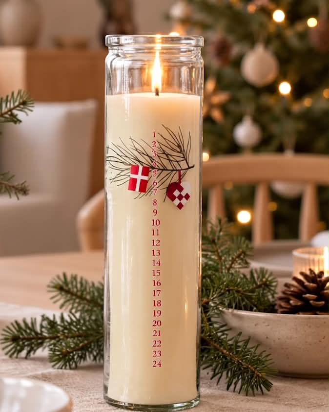 Kalenderljus i glas - Dansk Jul