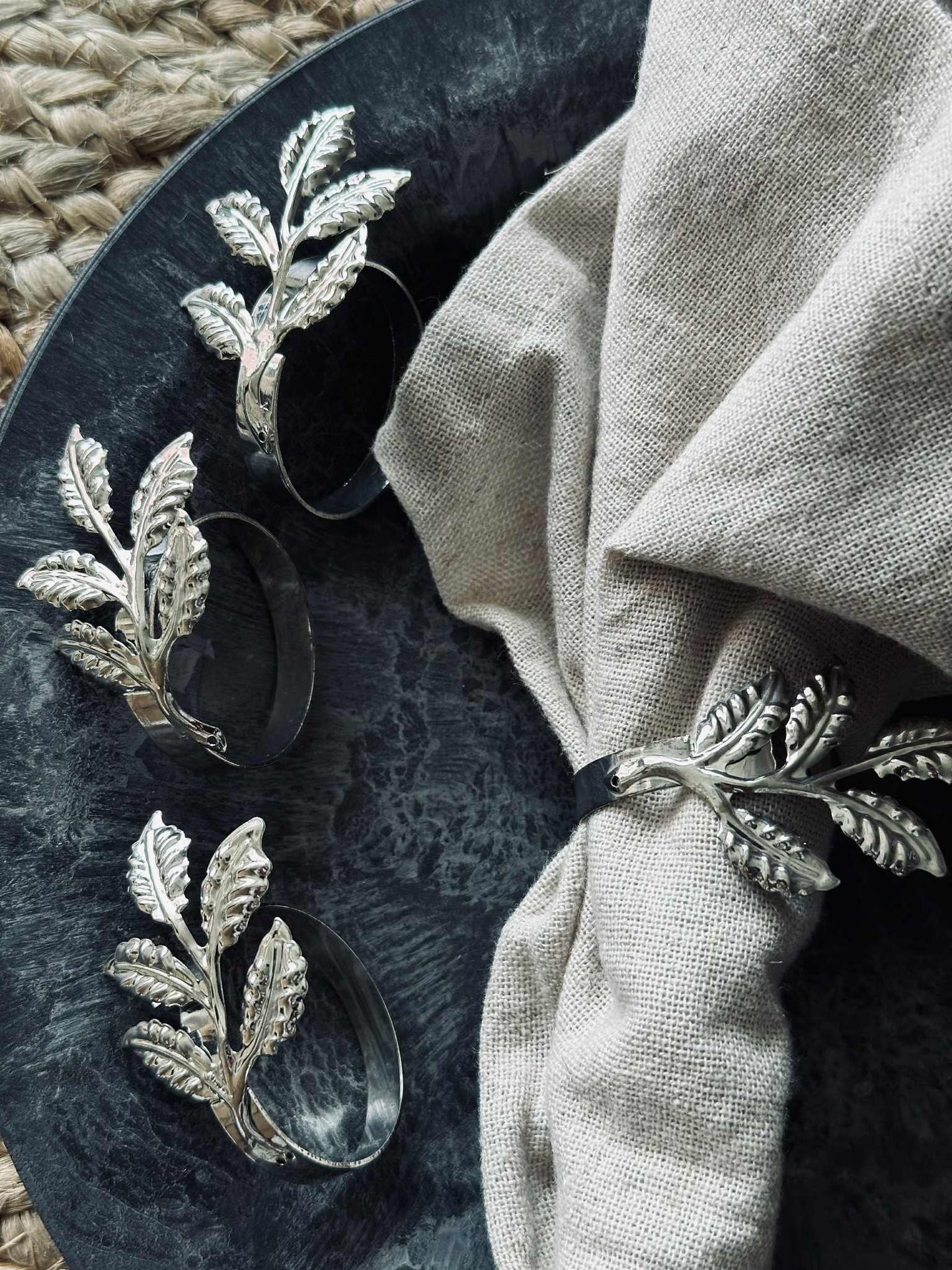 Servettringar - Silver 4 st.