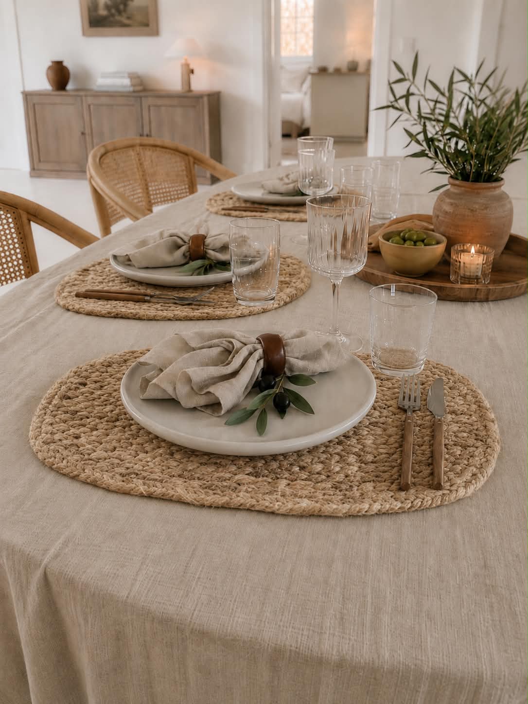 Bordsunderlägg i jute - Oval