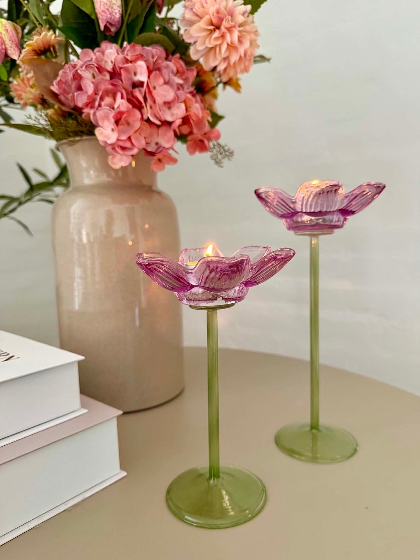 Värmeljushållare blomma - Lila