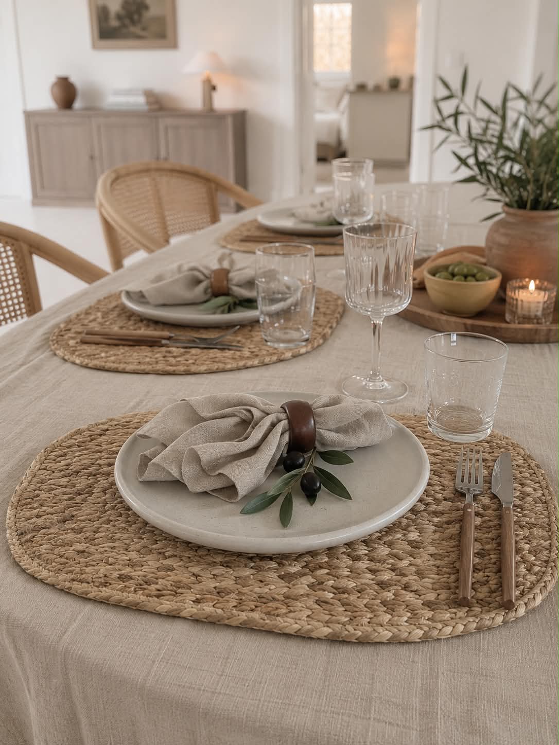Bordsunderlägg i jute - Oval