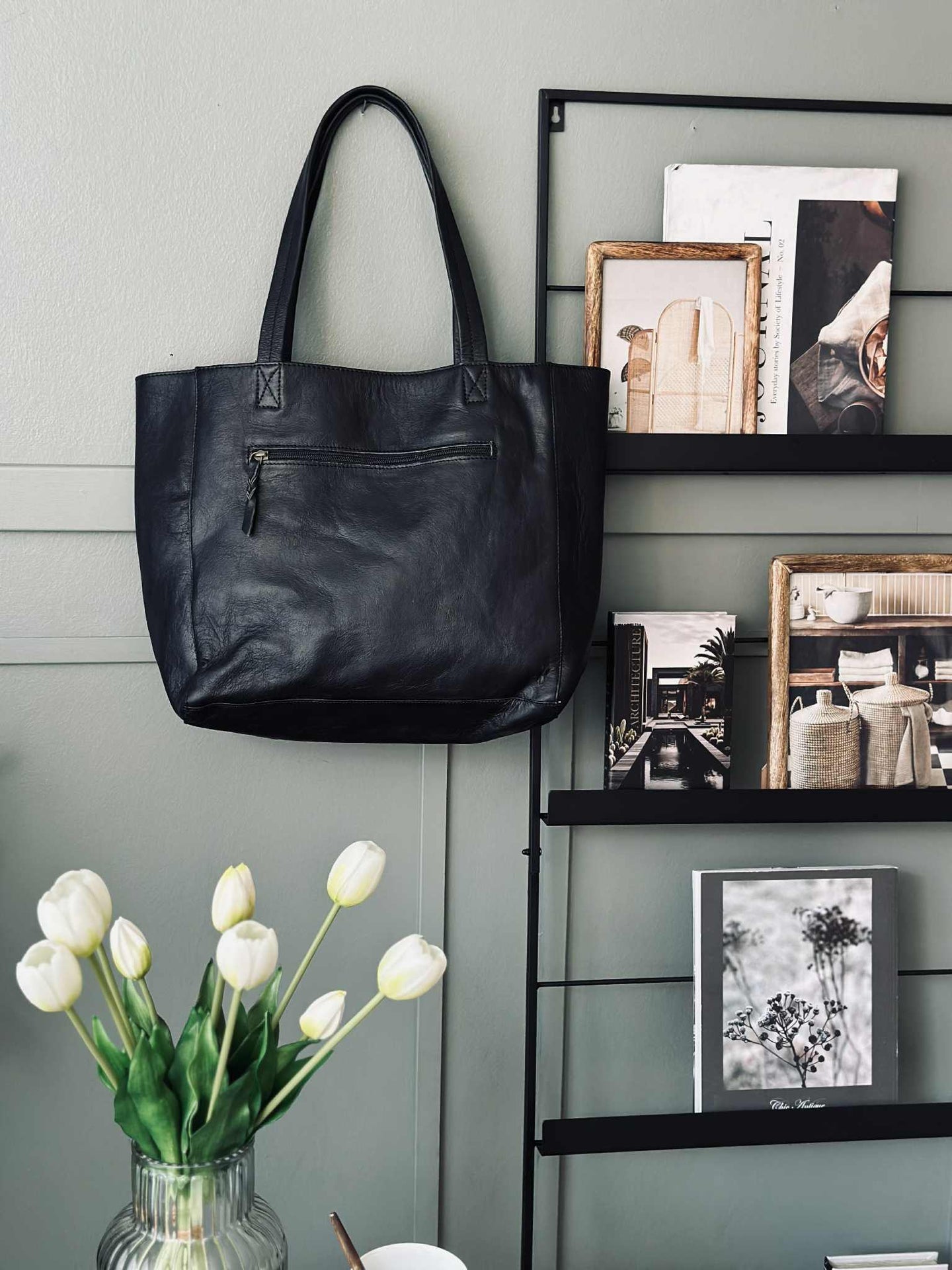 Shopper Anna - Svart läder