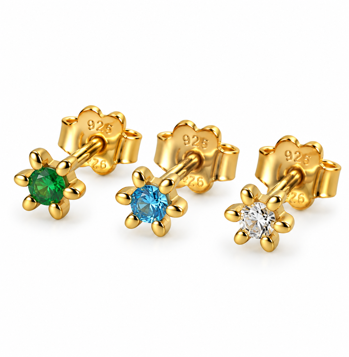 Mix box GIA - Emerald, Blå och Klar - förgylld