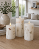LED blockljus FLOWER – Set med 3 st och fjärrkontroll