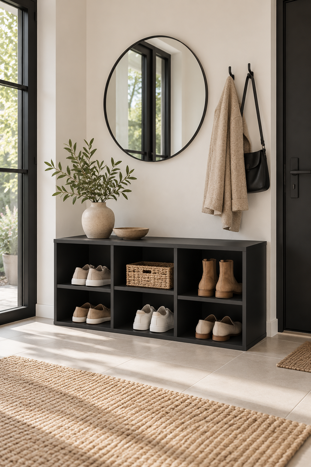 Bänk Nordic black – svart skobänk