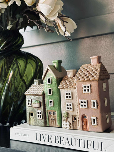 Ljuslykta Dubbel Keramik - Grön