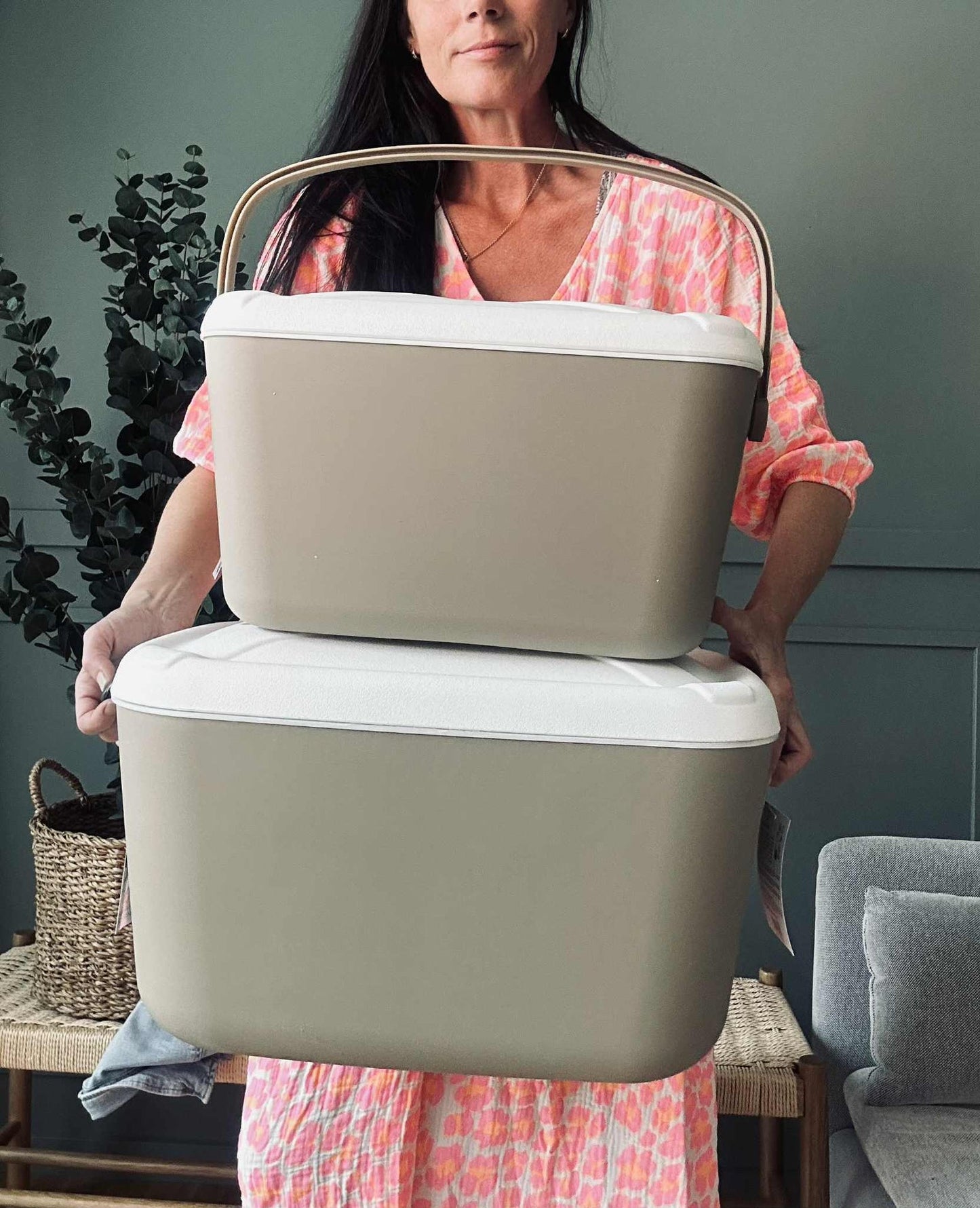 COOLER BOX - Set med 2 st Beige