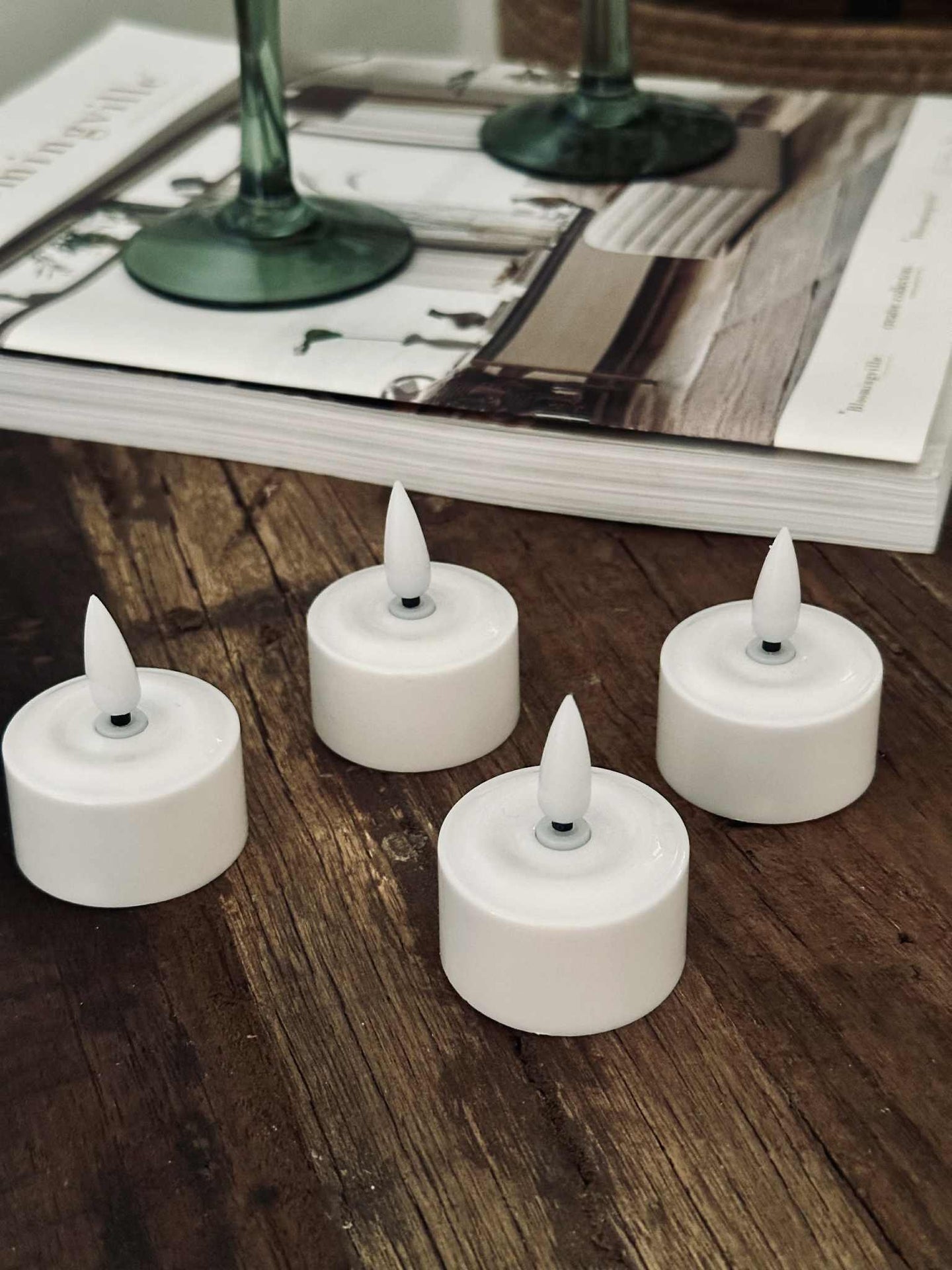 LED värmeljus - Uppladdningsbar - 4 st extra