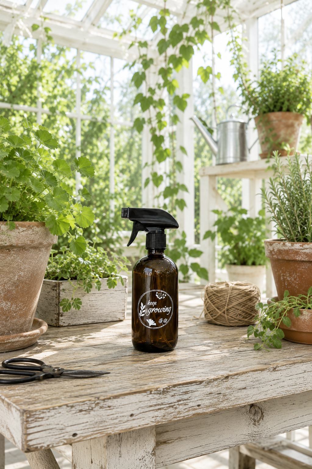 Blomsterspruta i brunt glas 500 ml
