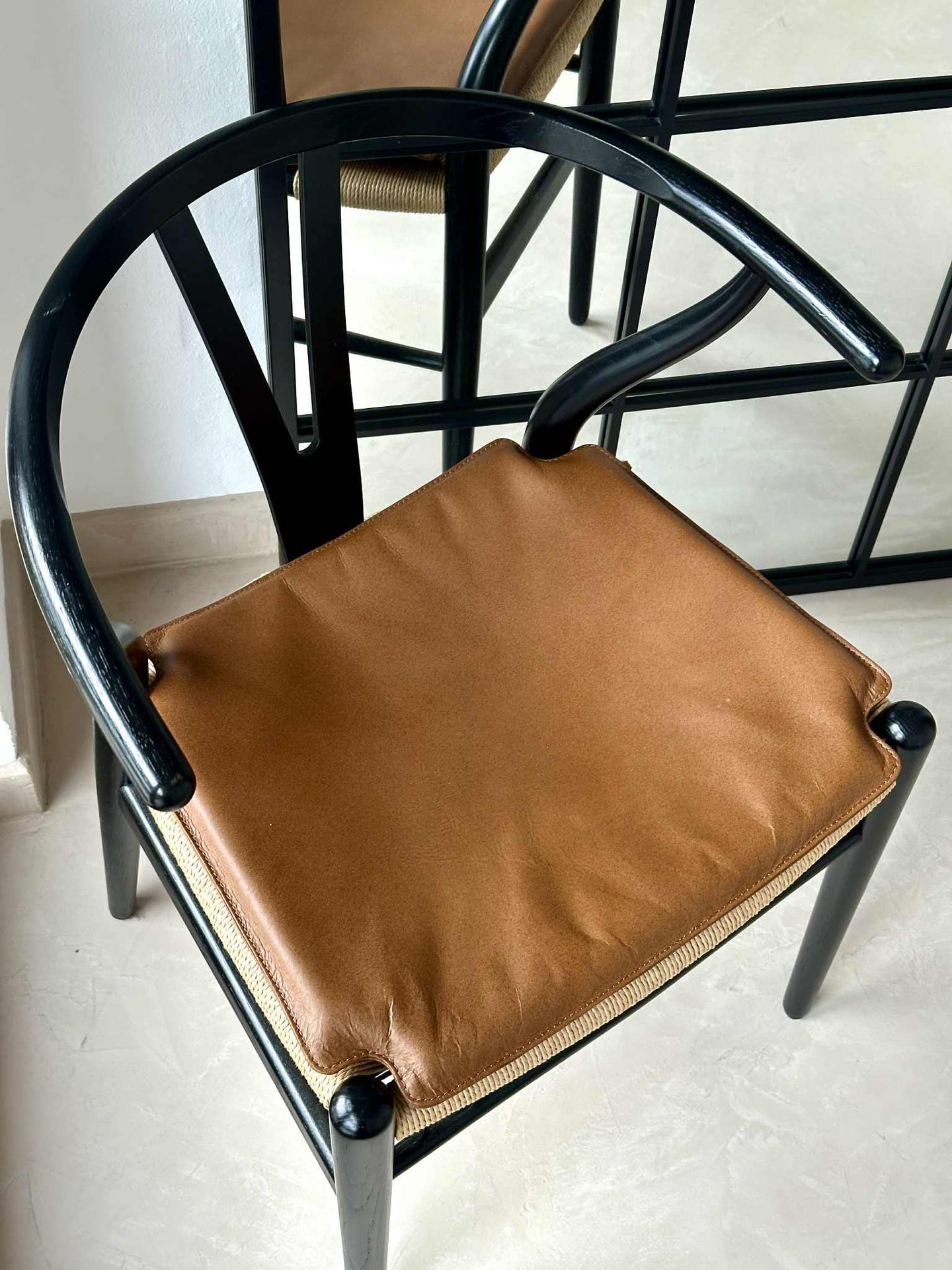 Lädersits Cognac - Passar till Y-stol